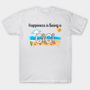 Happiness Is Being A Gigi Summer Beach Happy Mother's Day T-Shirt T-Shirt